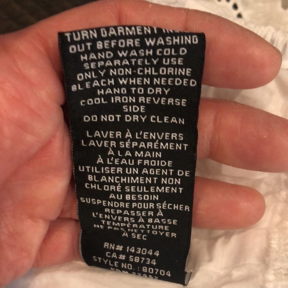 7 For All Mankind Eyelet Lace Embroidered Crop Top White Tank Top Size XS EUC - Picture 10 of 16